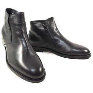 ALBERTO CICCIOLI 🇮🇹 MEN'S BLACK SOFT LEATHER COMFORT WINTER ANKLE BOOTIE